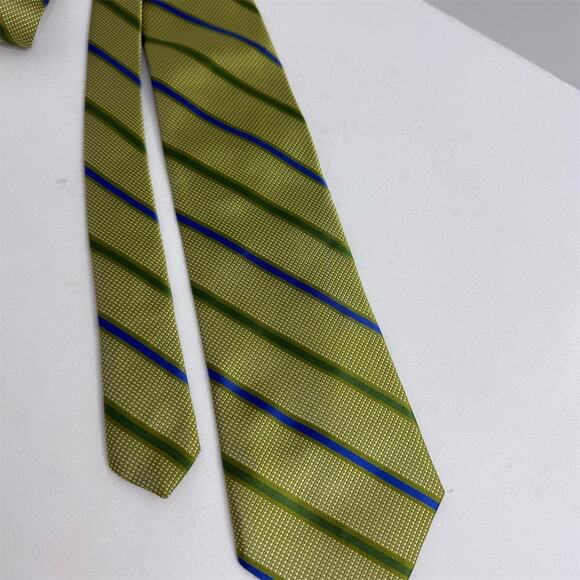 Paul Green Other - Paul Frederick Men's Green Striped Silk Designer Tie